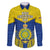Niue Constitution Day Family Matching Puletasi Dress and Hawaiian Shirt Coat Of Arms Niuean Hiapo Pattern LT05 Dad's Shirt - Long Sleeve Yellow - Polynesian Pride