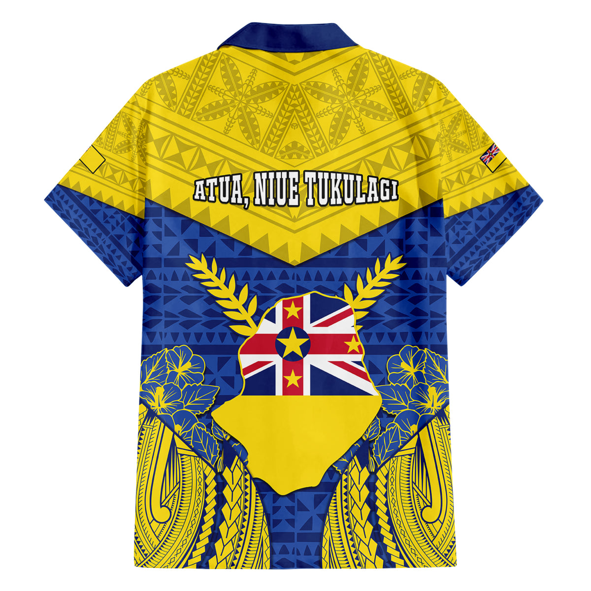 Niue Constitution Day Family Matching Short Sleeve Bodycon Dress and Hawaiian Shirt Coat Of Arms Niuean Hiapo Pattern LT05 - Polynesian Pride