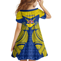 Niue Constitution Day Family Matching Summer Maxi Dress and Hawaiian Shirt Coat Of Arms Niuean Hiapo Pattern LT05 - Polynesian Pride