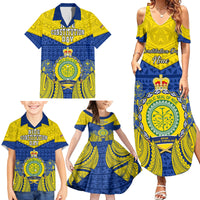 Niue Constitution Day Family Matching Summer Maxi Dress and Hawaiian Shirt Coat Of Arms Niuean Hiapo Pattern LT05 - Polynesian Pride