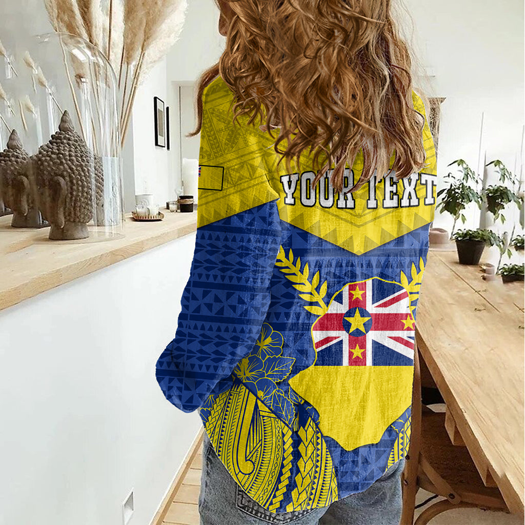 personalized-niue-constitution-day-women-casual-shirt-coat-of-arms-niuean-hiapo-pattern