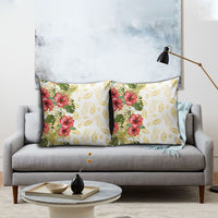 Hawaii Discoverers Day Pillow Cover Tropical Hibiscus Glitter White LT05 - Polynesian Pride