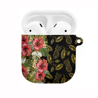 Hawaii Discoverers Day AirPods Case Tropical Hibiscus Glitter Black LT05 Black - Polynesian Pride