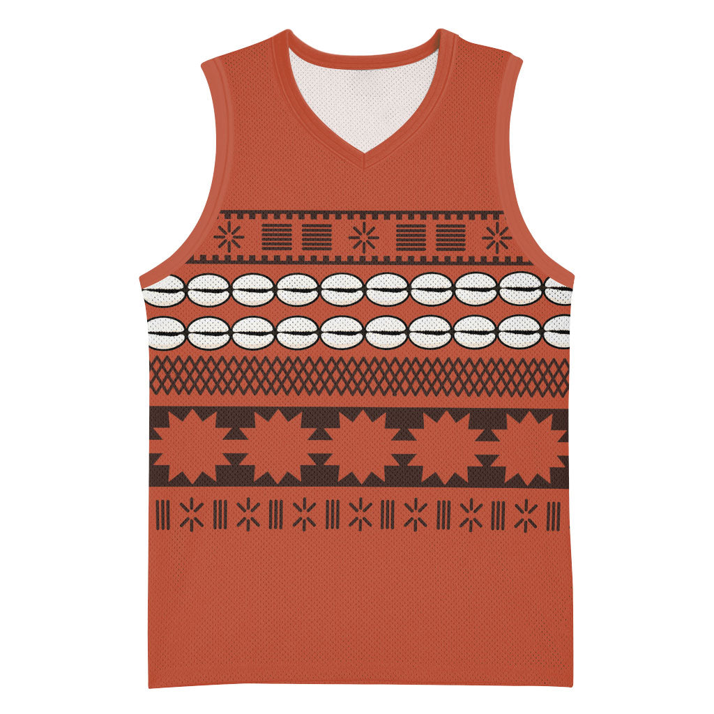 Polynesian Princess Inspired Tapa Pattern Basketball Jersey LT05 Unisex Red - Polynesian Pride