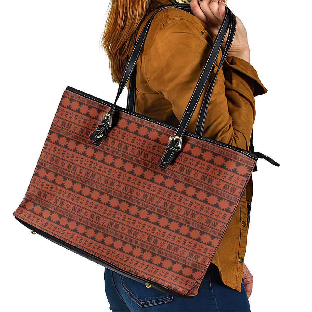 Polynesian Princess Inspired Tapa Pattern Leather Tote Bag LT05 - Polynesian Pride