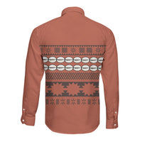 Polynesian Princess Inspired Tapa Pattern Long Sleeve Button Shirt LT05 - Polynesian Pride