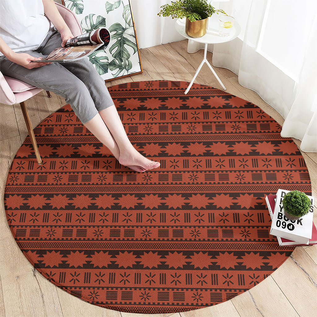 Polynesian Princess Inspired Tapa Pattern Round Carpet LT05 - Polynesian Pride