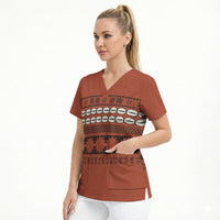 Polynesian Princess Inspired Tapa Pattern Scrub Top LT05 - Polynesian Pride