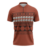 Polynesian Princess Inspired Tapa Pattern Zipper Polo Shirt LT05 Red - Polynesian Pride