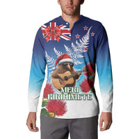 New Zealand Kiwi Christmas Button Sweatshirt Xmas Vibe