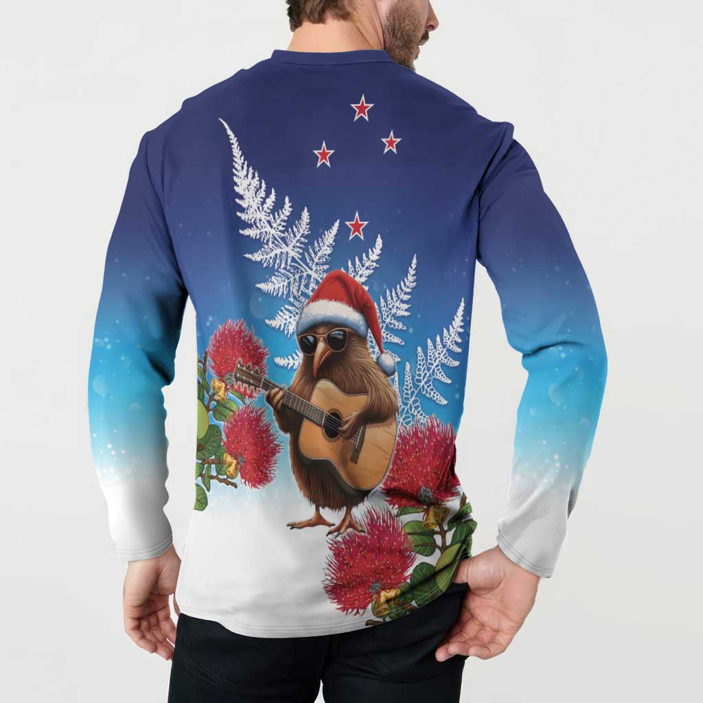 New Zealand Kiwi Christmas Button Sweatshirt Xmas Vibe