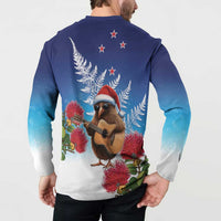 New Zealand Kiwi Christmas Button Sweatshirt Xmas Vibe