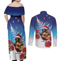 New Zealand Kiwi Christmas Couples Matching Off Shoulder Maxi Dress and Long Sleeve Button Shirt Xmas Vibe