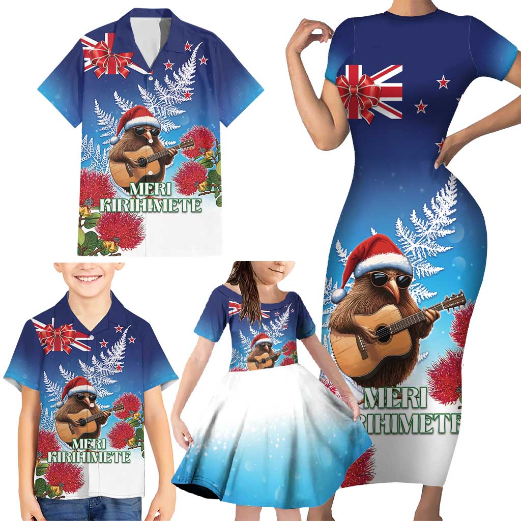 New Zealand Kiwi Christmas Family Matching Short Sleeve Bodycon Dress and Hawaiian Shirt Xmas Vibe LT05 - Polynesian Pride
