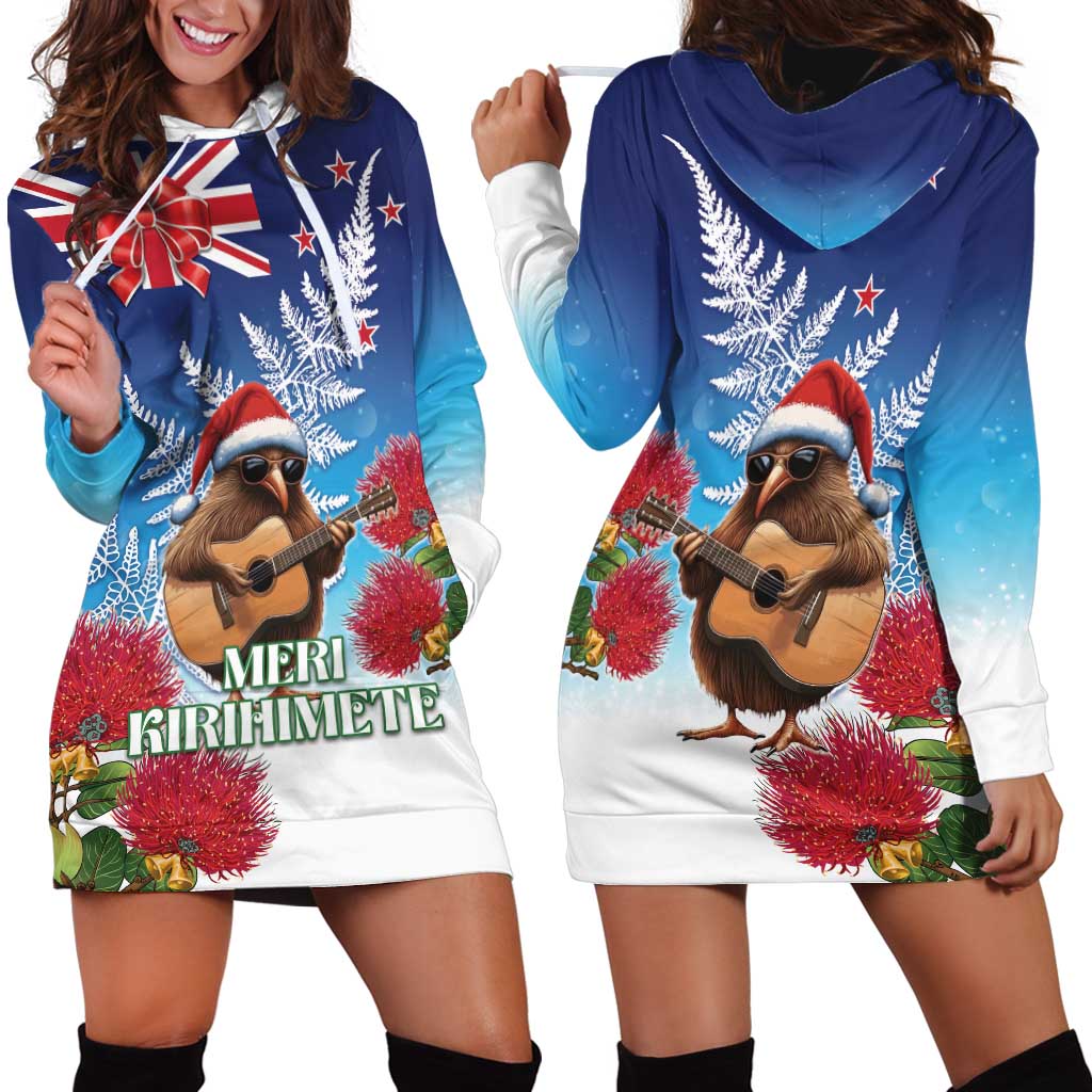 New Zealand Kiwi Christmas Hoodie Dress Xmas Vibe