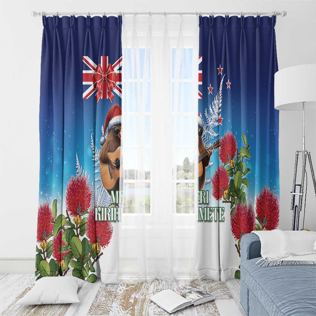 New Zealand Kiwi Christmas Window Curtain Xmas Vibe