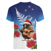 New Zealand Kiwi Christmas Women V-Neck T-Shirt Xmas Vibe