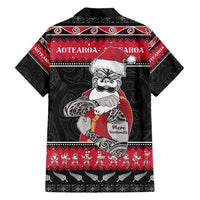 New Zealand Santa Tiki Christmas Family Matching Off Shoulder Maxi Dress and Hawaiian Shirt Meri Kirihimete LT05 - Polynesian Pride