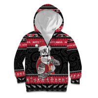 New Zealand Santa Tiki Christmas Kid Hoodie Meri Kirihimete