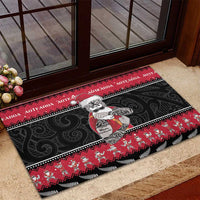New Zealand Santa Tiki Christmas Rubber Doormat Meri Kirihimete