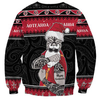 New Zealand Santa Tiki Christmas Sweatshirt Meri Kirihimete