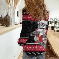 New Zealand Santa Tiki Christmas Women Casual Shirt Meri Kirihimete LT05 - Polynesian Pride