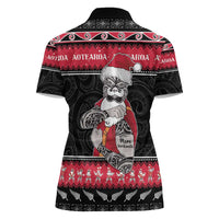 New Zealand Santa Tiki Christmas Women Polo Shirt Meri Kirihimete LT05 - Polynesian Pride