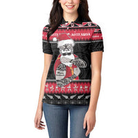 New Zealand Santa Tiki Christmas Women Polo Shirt Meri Kirihimete LT05 - Polynesian Pride