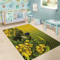 New Zealand Bellbird Area Rug With Kowhai Flowers LT05 - Polynesian Pride