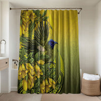 New Zealand Bellbird Bathroom Set With Kowhai Flowers LT05 Shower Curtain Only Yellow - Polynesian Pride