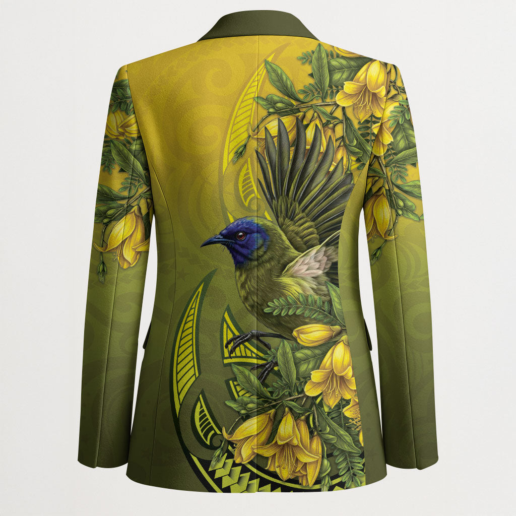 New Zealand Bellbird Blazer With Kowhai Flowers LT05 - Polynesian Pride