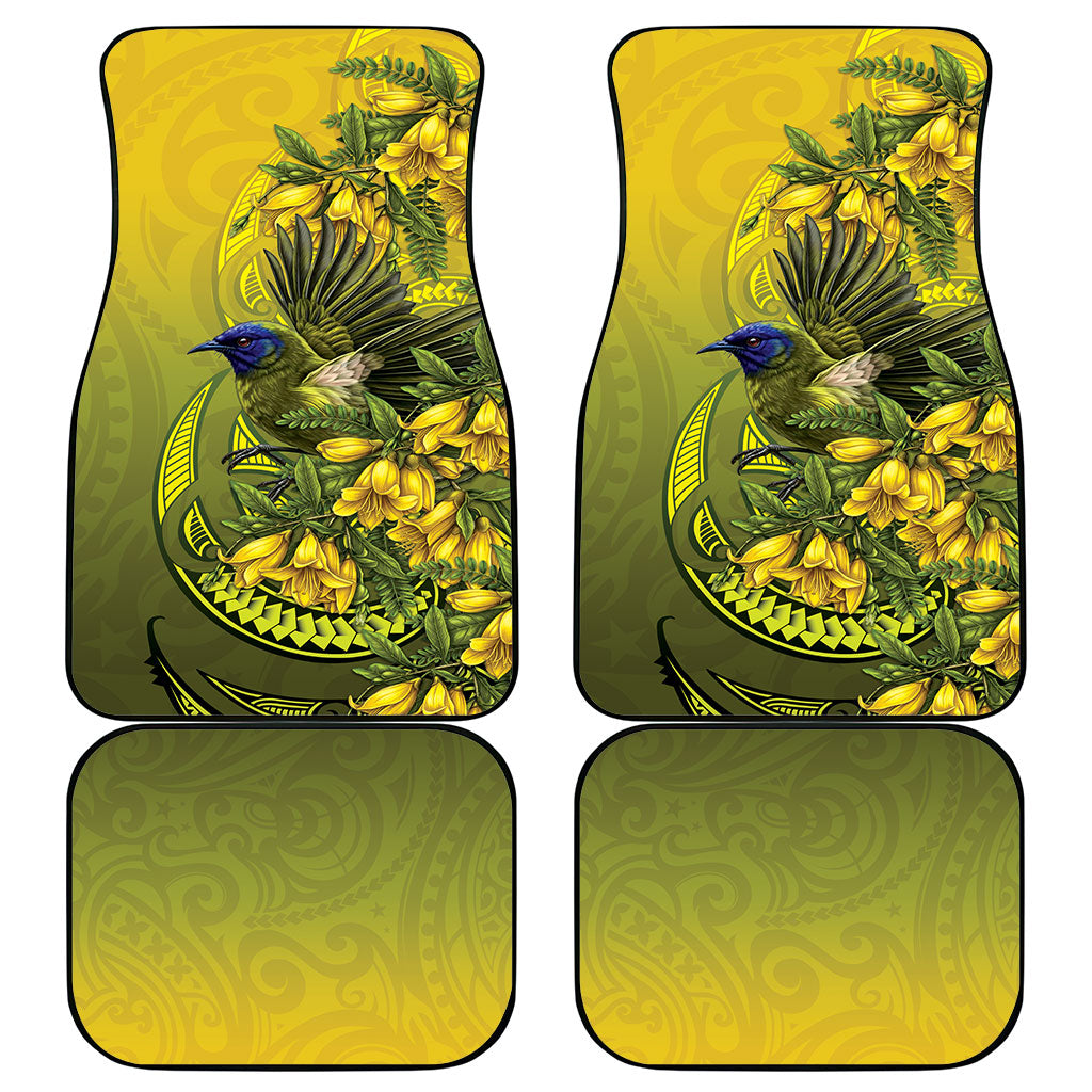 New Zealand Bellbird Car Mats With Kowhai Flowers LT05 - Polynesian Pride