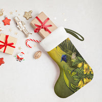 New Zealand Bellbird Christmas Stocking With Kowhai Flowers LT05 - Polynesian Pride