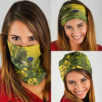 New Zealand Bellbird Neck Gaiter With Kowhai Flowers LT05 - Polynesian Pride