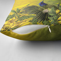 New Zealand Bellbird Pillow Cover With Kowhai Flowers LT05 - Polynesian Pride