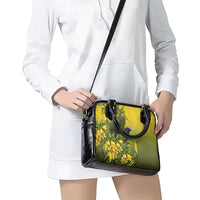 New Zealand Bellbird Shoulder Handbag With Kowhai Flowers LT05 - Polynesian Pride