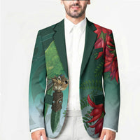 New Zealand Parakeet Bird Blazer With Kakabeak Flowers LT05 - Polynesian Pride