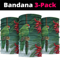 New Zealand Parakeet Bird Neck Gaiter With Kakabeak Flowers LT05 package One Size: 25*50cm Teal - Polynesian Pride