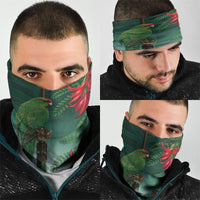 New Zealand Parakeet Bird Neck Gaiter With Kakabeak Flowers LT05 - Polynesian Pride