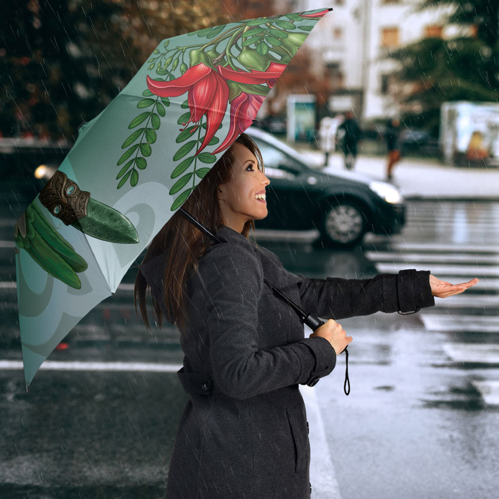 New Zealand Parakeet Bird Umbrella With Kakabeak Flowers LT05 - Polynesian Pride