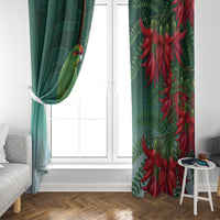 New Zealand Parakeet Bird Window Curtain With Kakabeak Flowers LT05 - Polynesian Pride