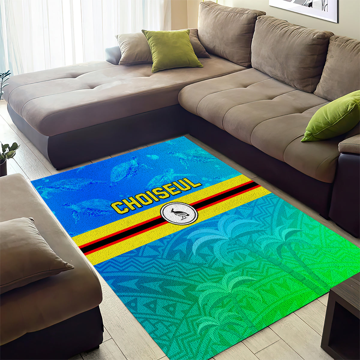 Solomon Islands Choiseul Province Day Area Rug Sea Turtle Tribal Pattern LT05 - Polynesian Pride