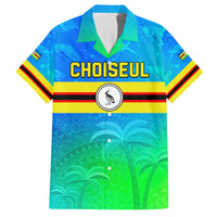 Personalised Solomon Islands Choiseul Province Day Family Matching Off Shoulder Short Dress and Hawaiian Shirt Sea Turtle Tribal Pattern LT05 Dad's Shirt - Short Sleeve Blue - Polynesian Pride