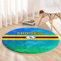 Solomon Islands Choiseul Province Day Round Carpet Sea Turtle Tribal Pattern LT05 - Polynesian Pride