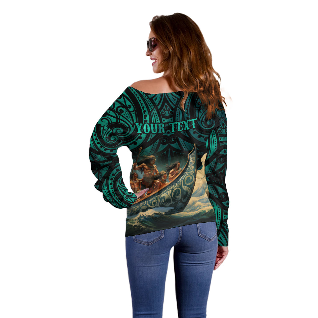 Personalised New Zealand Tamaki Herenga Waka Festival Off Shoulder Sweater Maori Pattern LT05 - Polynesian Pride