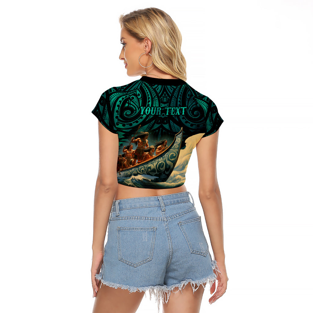 Personalised New Zealand Tamaki Herenga Waka Festival Raglan Cropped T Shirt Maori Pattern LT05 - Polynesian Pride