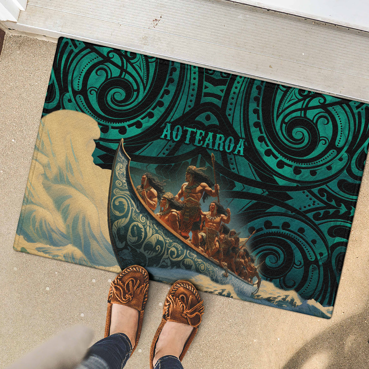 New Zealand Tamaki Herenga Waka Festival Rubber Doormat Maori Pattern LT05 - Polynesian Pride