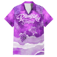 Personalised Pasifika Festival Family Matching Long Sleeve Bodycon Dress and Hawaiian Shirt Violet Tropical Turtle LT05 Dad's Shirt - Short Sleeve Violet - Polynesian Pride