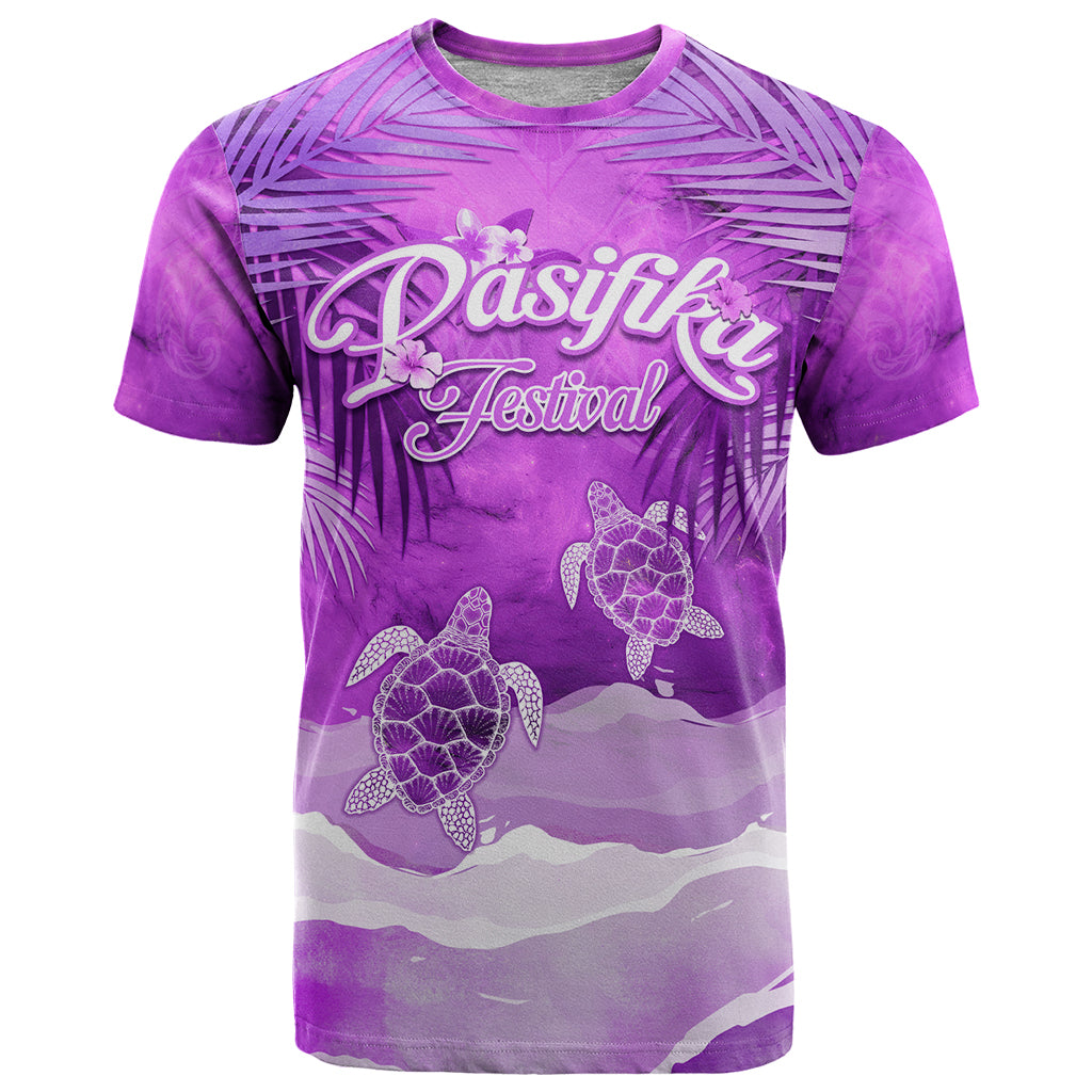 Personalised Pasifika Festival T Shirt Violet Tropical Turtle LT05 Violet - Polynesian Pride