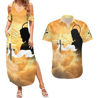 Happy Good Friday Couples Matching Summer Maxi Dress and Hawaiian Shirt God Will Bless You LT05 Gold - Polynesian Pride